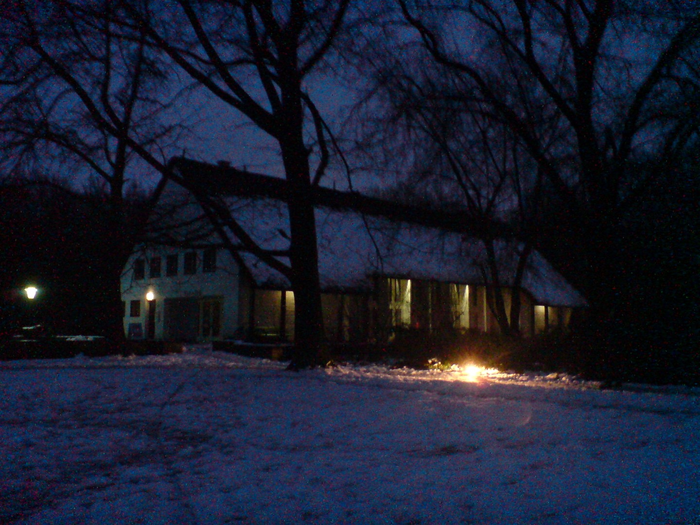 Tiergarten, Teehaus nachts im Schnee