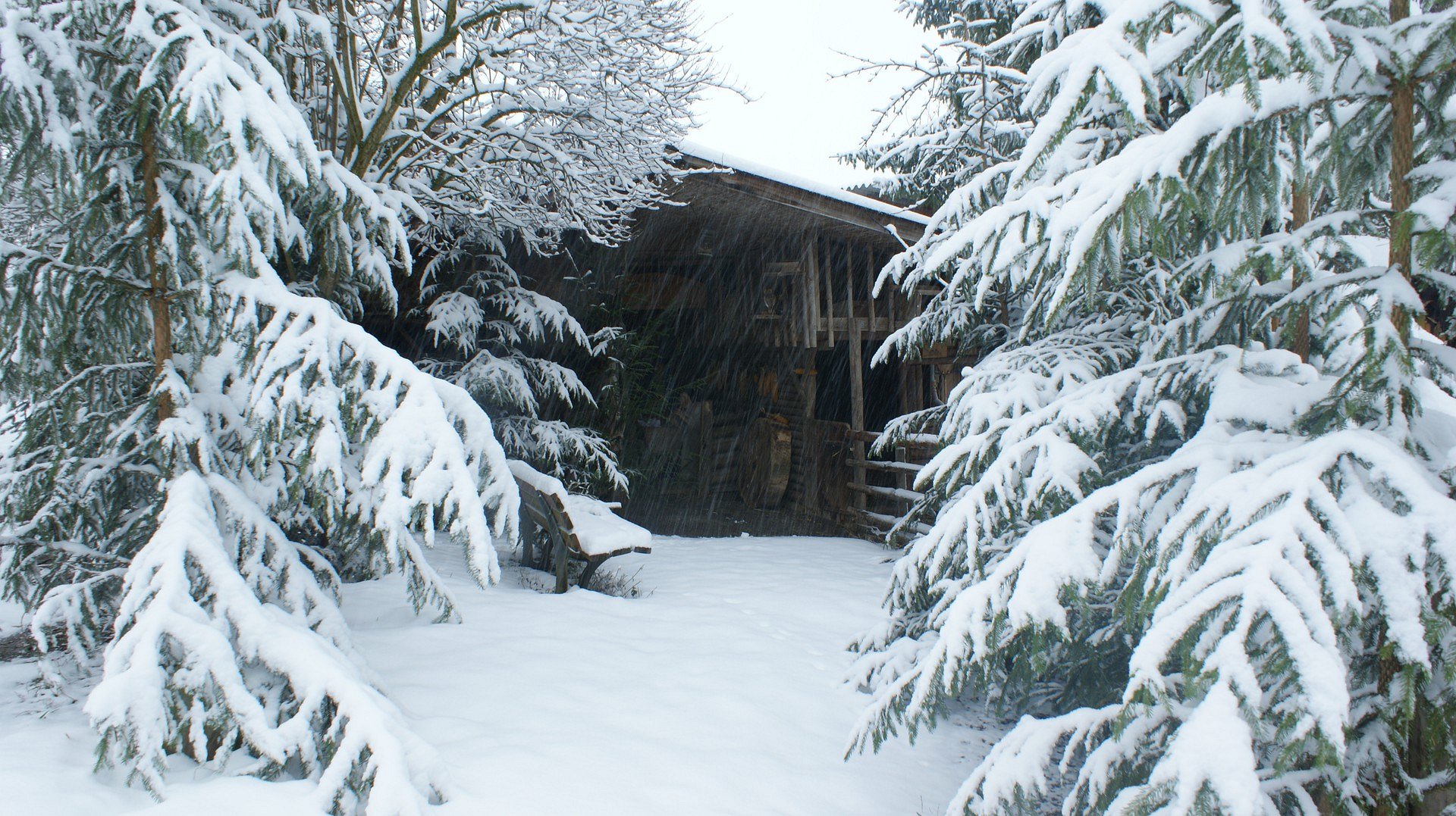 Hütte im Schnee