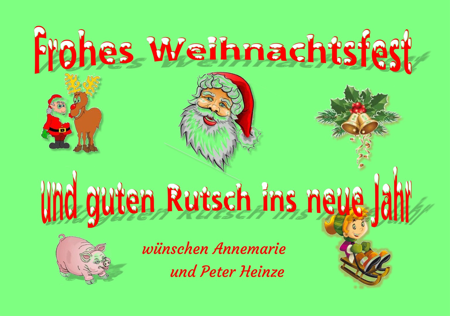 Karte selbst gestaltet als Weihnachts und Neujahrsgruß