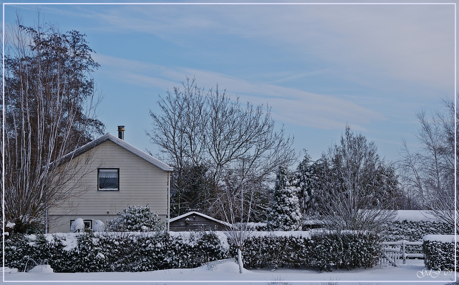 Winterplaatje dorp