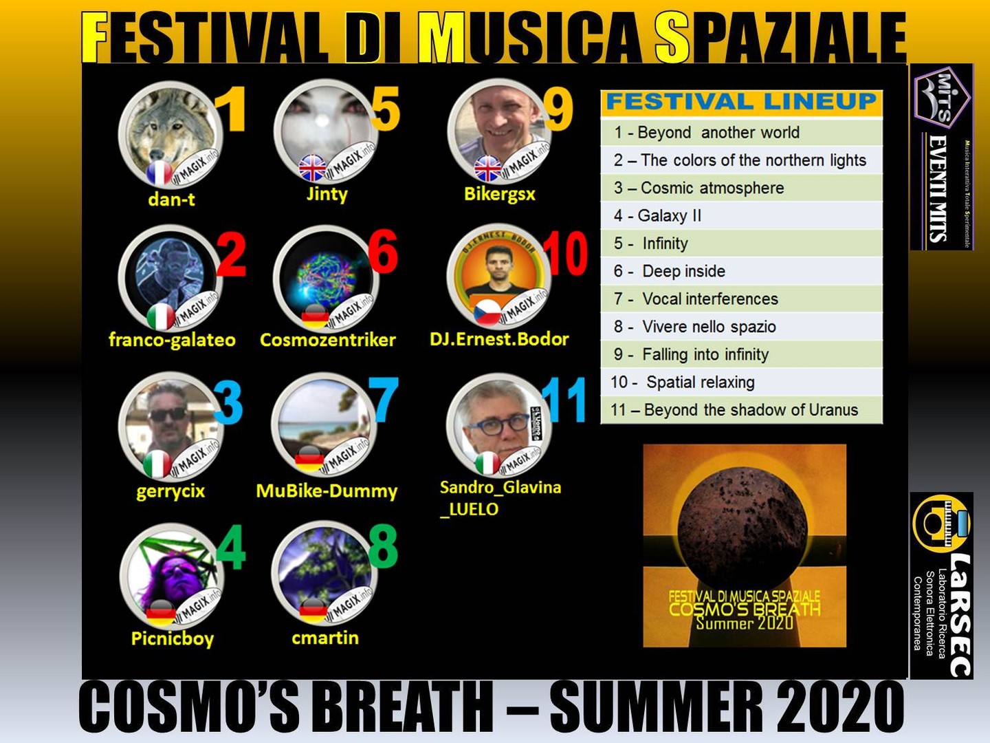 Postcard of seventh edition Festival Musica Spaziale