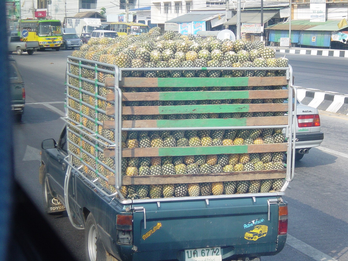 Rangés de façon impeccable les ananas !