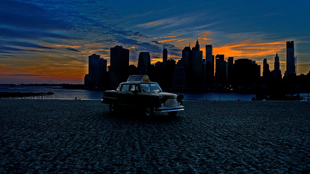 manhattan view sunset