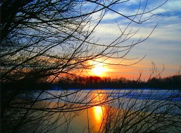 Sonnenuntergang in Bremen-Huchting