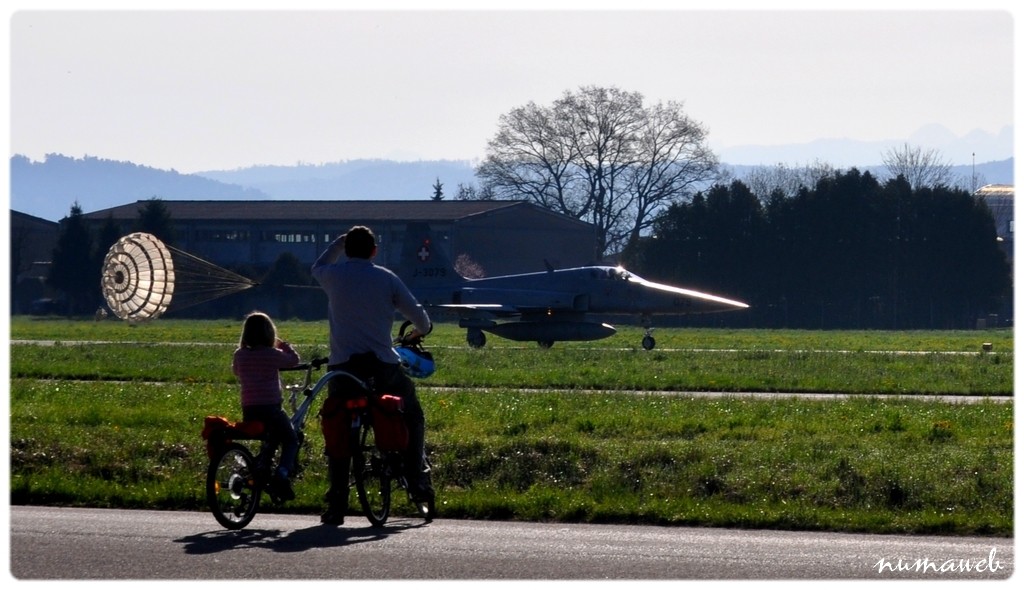 Un avion Tiger à l'atterrissage