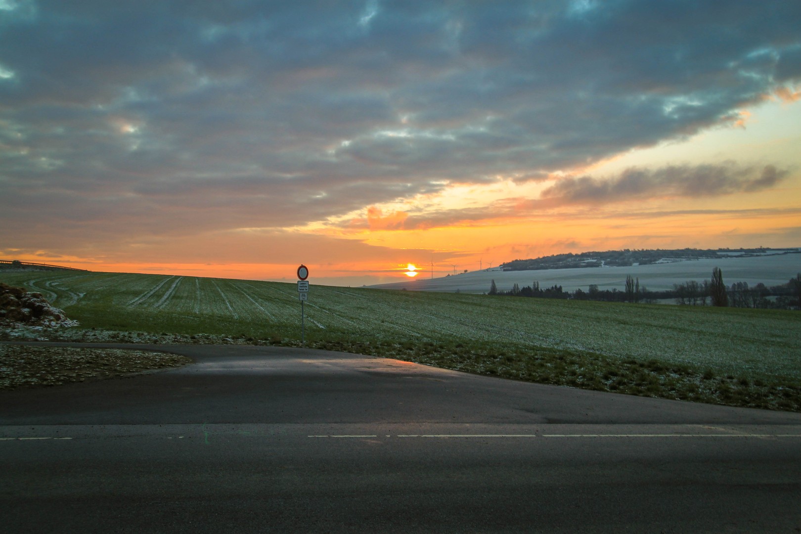 Richtung Albisheim am Morgen