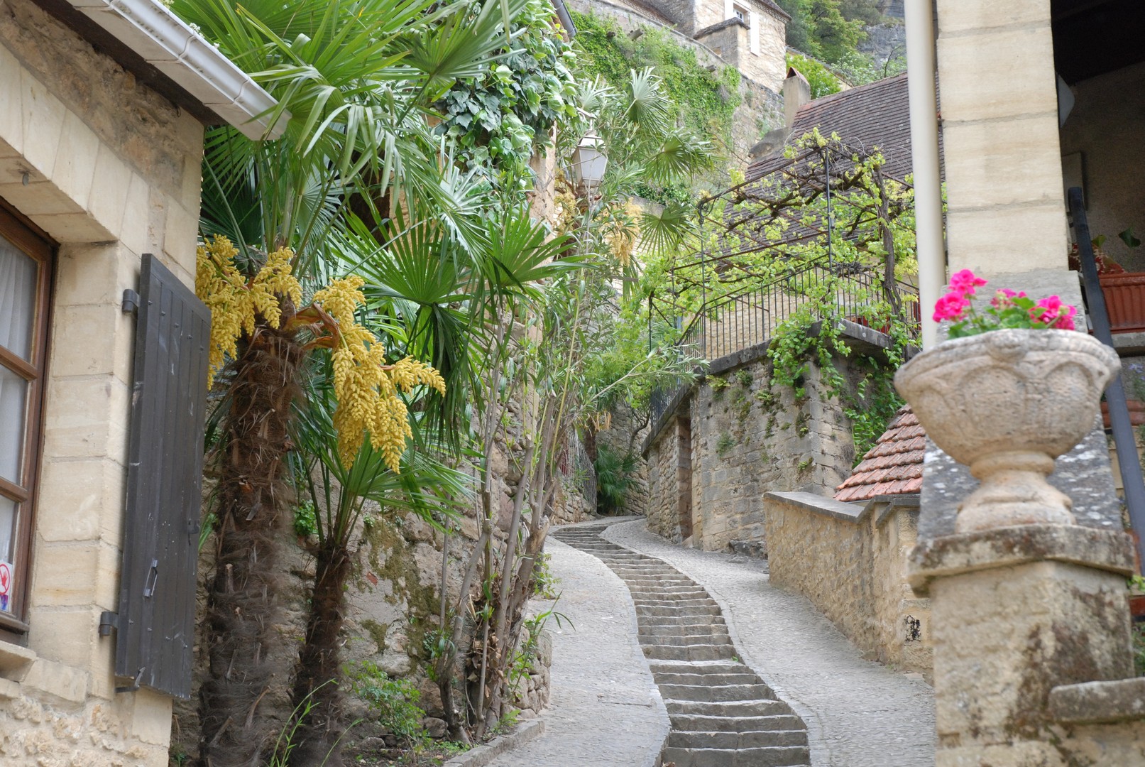 Escalier fleuri