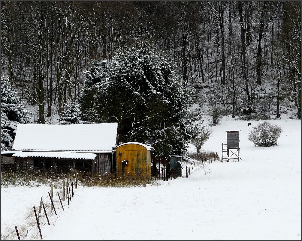 Hütte im Schnee