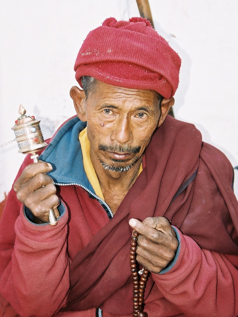 Buddhist pilgrim in Kathmandu