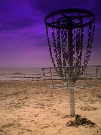 Disc Golf Basket at the baltic sea side